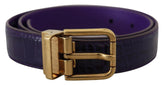 Dolce & Gabbana Purple Exotic Leather Gold Metal Buckle Belt -   -  Dolce & Gabbana.